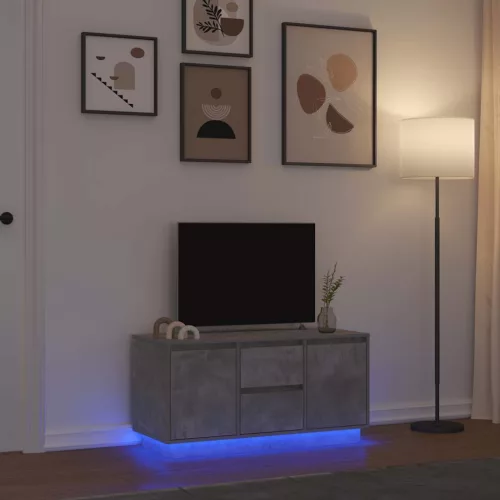 vidaXL betonszürke TV-szekrény LED lámpákkal 100x41x50 cm