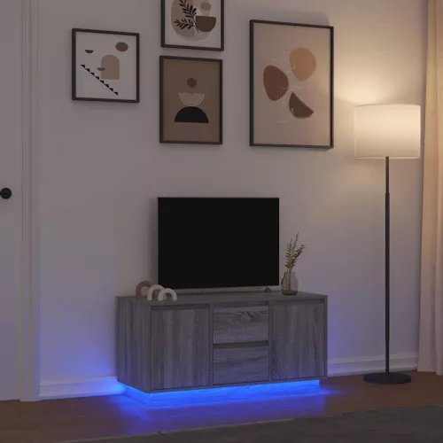 vidaXL szürke sonoma színű TV-szekrény LED-lámpákkal 100x41x50 cm