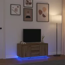   vidaXL kézműves tölgy színű TV-szekrény LED-lámpákkal 100x41x50 cm