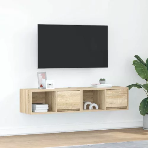 vidaXL 2 db sonoma tölgy színű szerelt fa TV-szekrény 60x31x25,5 cm