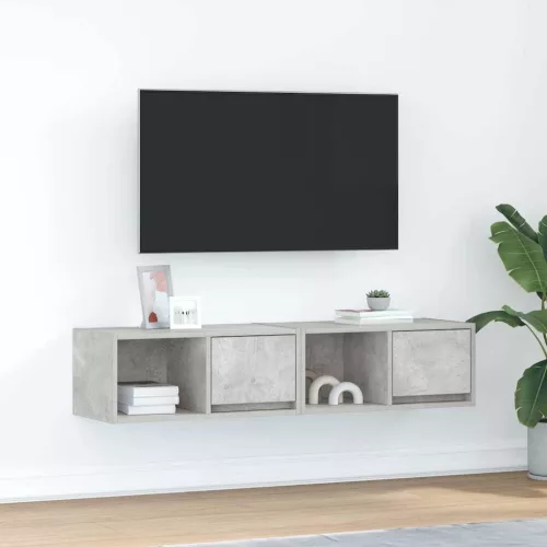 vidaXL 2 db betonszürke szerelt fa TV-szekrény 60x31x25,5 cm
