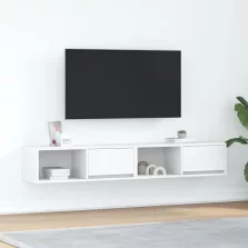 vidaXL 2 db fehér szerelt fa TV-szekrény 80x31x25,5 cm