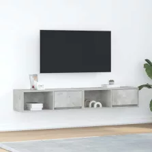   vidaXL 2 db betonszürke szerelt fa TV-szekrény 80x31x25,5 cm