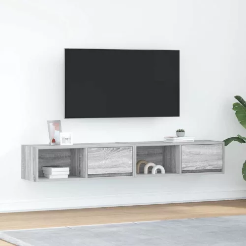 vidaXL 2 db szürke sonoma szerelt fa fali TV-szekrény 80x31x25,5 cm