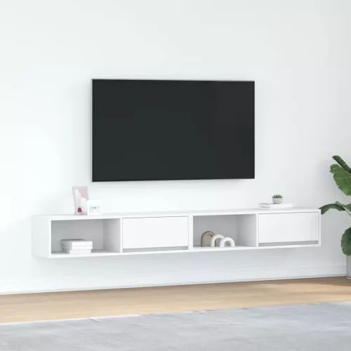 vidaXL 2 db fehér szerelt fa TV-szekrény 100x31x25,5 cm