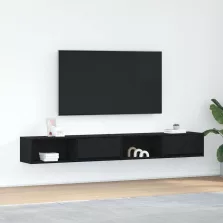   vidaXL 2 db fekete tölgy színű szerelt fa TV-szekrény 100x31x25,5cm