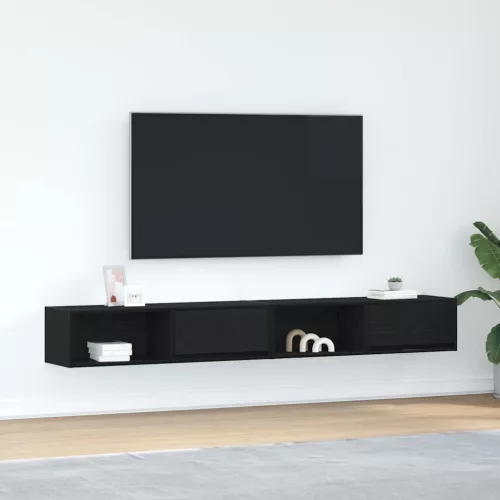 vidaXL 2 db fekete tölgy színű szerelt fa TV-szekrény 100x31x25,5cm