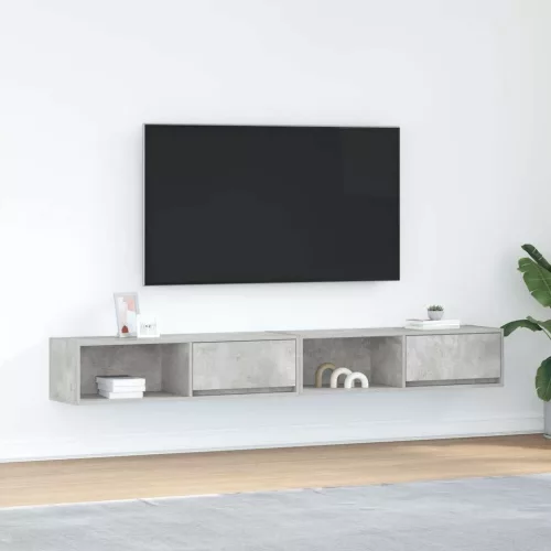 vidaXL 2 db betonszürke szerelt fa TV-szekrény 100x31x25,5cm