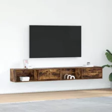   vidaXL 2 db füstös tölgy színű szerelt fa TV-szekrény 100x31x25,5cm