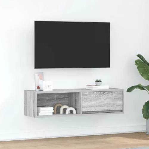 vidaXL szürke sonoma színű szerelt fa TV-szekrény 100x31x25,5cm
