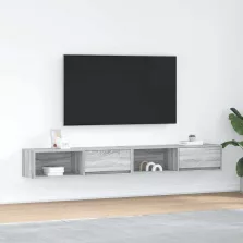   vidaXL 2 db szürke sonoma szerelt fa fali TV-szekrény 100x31x25,5cm