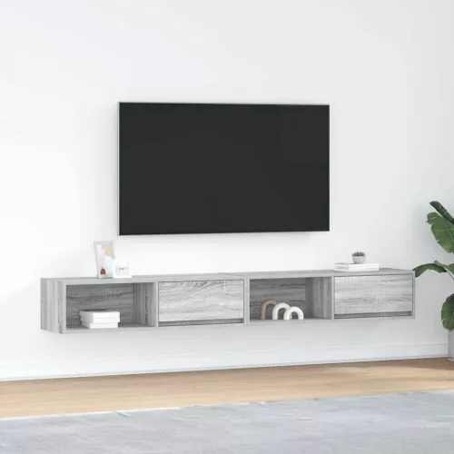 vidaXL 2 db szürke sonoma szerelt fa fali TV-szekrény 100x31x25,5cm