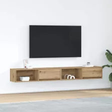   vidaXL 2 db kézműves tölgy színű szerelt fa TV-szekrény 100x31x25,5 cm