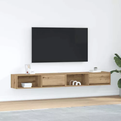 vidaXL 2 db kézműves tölgy színű szerelt fa TV-szekrény 100x31x25,5 cm