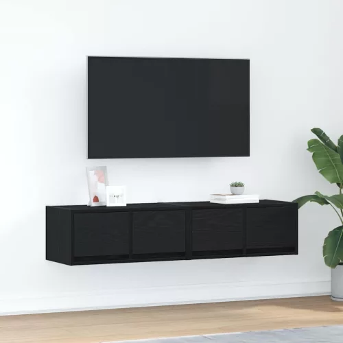vidaXL 2 db fekete tölgy színű szerelt fa TV-szekrény 60x31x25,5 cm