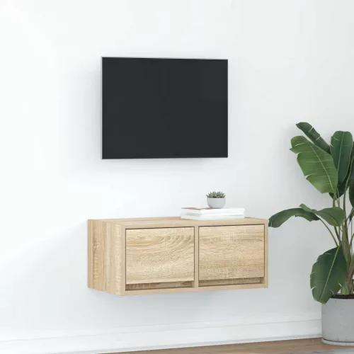 vidaXL sonoma tölgy színű szerelt fa fali TV-szekrény 60x31x25,5 cm