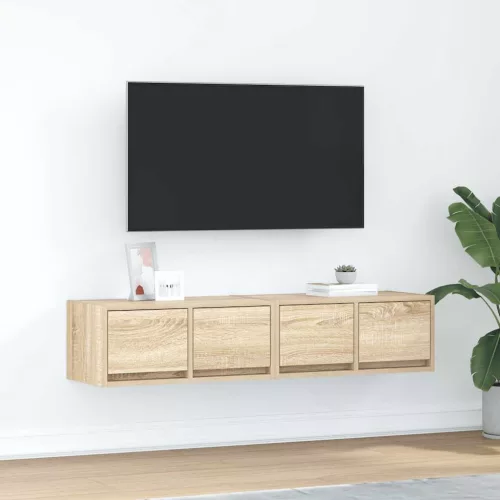 vidaXL 2 db sonoma tölgy színű szerelt fa TV-szekrény 60x31x25,5 cm
