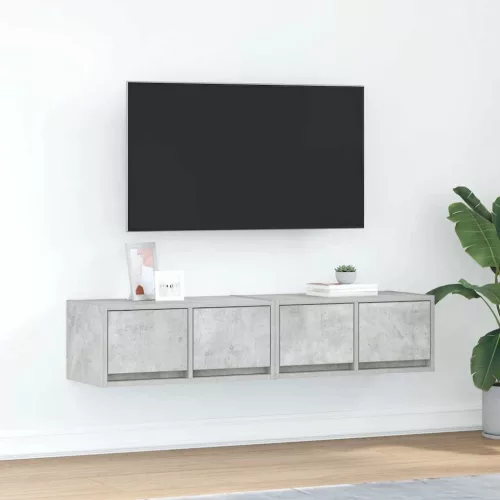 vidaXL 2 db betonszürke szerelt fa TV-szekrény 60x31x25,5 cm