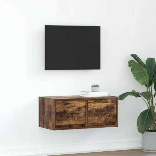 vidaXL füstös tölgy színű szerelt fa TV-szekrény 60x31x25,5 cm