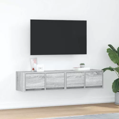 vidaXL 2 db szürke sonoma szerelt fa fali TV-szekrény 60x31x25,5 cm
