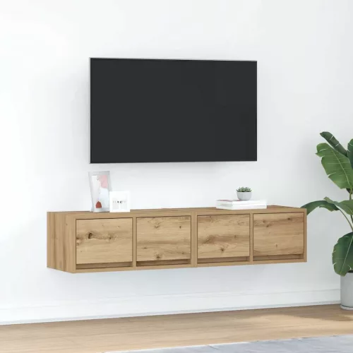 vidaXL 2 db kézműves tölgy szerelt fa TV-szekrény 60x31x25,5 cm