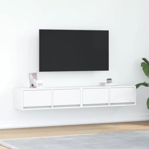 vidaXL 2 db fehér szerelt fa TV-szekrény 80x31x25,5 cm