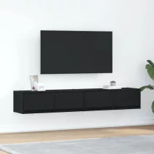   vidaXL 2 db fekete tölgy színű szerelt fa TV-szekrény 80x31x25,5 cm
