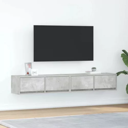 vidaXL 2 db betonszürke szerelt fa TV-szekrény 80x31x25,5 cm