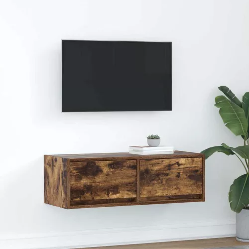 vidaXL füstös tölgy színű szerelt fa TV-szekrény 80x31x25,5 cm