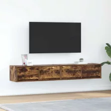   vidaXL 2 db füstös tölgy színű szerelt fa TV-szekrény 80x31x25,5 cm