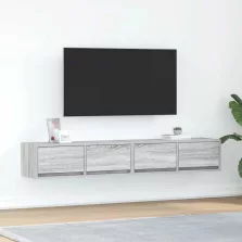   vidaXL 2 db szürke sonoma szerelt fa fali TV-szekrény 80x31x25,5 cm