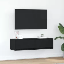   vidaXL TV szekrény fiókkal Musta tammi 100 x 31 x 25,5 cm Faanyag