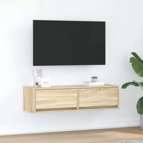 vidaXL TV szekrény fiókkal sonoma tölgy 100 x 31 x 25,5 cm Faanyag