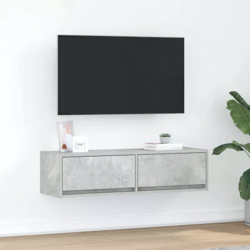 vidaXL TV szekrény fiókkal Beton szürke 100 x 31 x 25,5 cm Faanyag