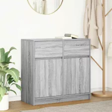   vidaXL szürke sonoma szerelt fa tálalószekrény fiókos 80x34x76 cm