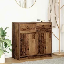   vidaXL antik fa szerelt fa tálalószekrény fiókos 80x34x76 cm