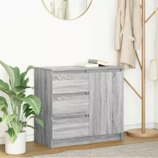   vidaXL szürke sonoma szerelt fa tálalószekrény fiókos 71x35x65 cm