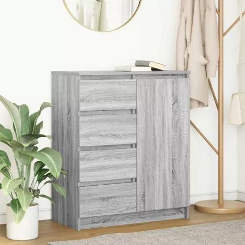 vidaXL szürke sonoma szerelt fa tálalószekrény fiókos 71x35x84 cm