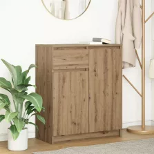   vidaXL kézműves tölgy szerelt fa tálalószekrény fiókos 71x35x84 cm