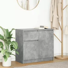   vidaXL betonszürke szerelt fa tálalószekrény fiókos 71x35x65 cm