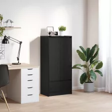   vidaXL fekete tölgy szerelt fa szekrény fiókkal 55,5x34x119,5 cm