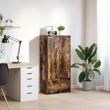   vidaXL füstös tölgy színű szerelt fa szekrény fiókkal 55,5x34x119,5 cm