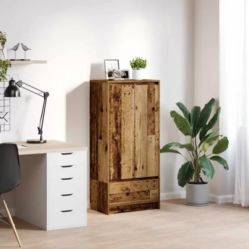 vidaXL antik fa szerelt fa szekrény fiókkal 55,5x34x119,5 cm