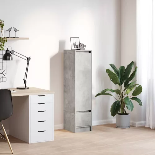 vidaXL betonszürke szerelt fa magasszekrény 29,5x34x119,5 cm