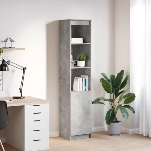 vidaXL betonszürke szerelt fa magasszekrény 37,5x35x180 cm