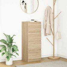   vidaXL sonoma tölgy színű szerelt fa tálalószekrény 37,5x35x99 cm