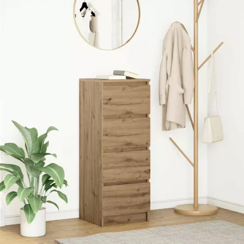 vidaXL kézműves tölgy színű szerelt fa tálalószekrény 37,5x35x99 cm