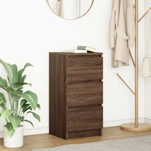 vidaXL barna tölgy színű szerelt fa tálalószekrény 37,5x35x76 cm