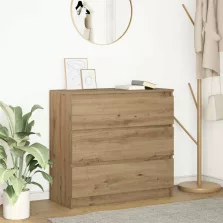   vidaXL kézműves tölgy színű szerelt fa tálalószekrény 80x35x76 cm