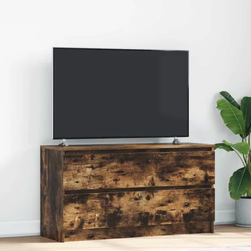 vidaXL füstös tölgy színű szerelt fa TV-szekrény 100x35x54 cm